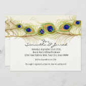 Moderne Verlobung der Pfauenfedern mit Wirbelschac Einladung (Vorne/Hinten)