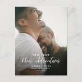 Moderne Verlobung des Neujahrs | Adventures Script Ankündigungspostkarte (Vorderseite)