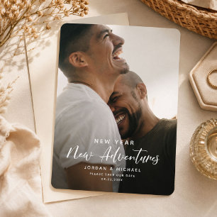 Moderne Verlobung des Neujahrs Adventures Script Save The Date