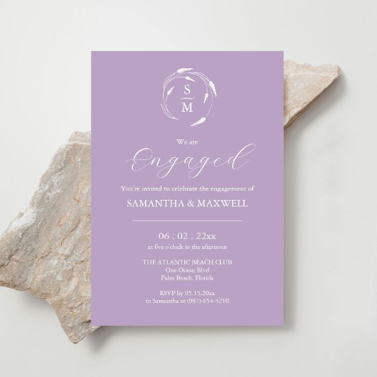 Moderne Verlobung Einladung Designs Lavender