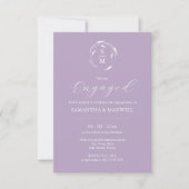 Moderne Verlobung Einladung Designs Lavender (Vorderseite)