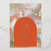 Moderne Verlobung Foil Einladung (Vorderseite)