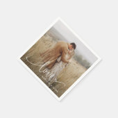 Moderne Verlobung Foto Kalligraphie Liebe Serviette (Ecke)