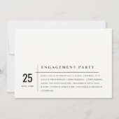 Moderne Verlobung für Schwarz-Weiß-Typografie Einladung (Vorderseite)