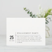 Moderne Verlobung für Schwarz-Weiß-Typografie Einladung (Stehend Vorderseite)