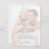 MODERNE Verlobung-Kalligraphie Einladung (Rückseite)