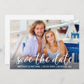 Moderne Verlobung Save the Date Foto Paar Einladung (Vorne/Hinten)