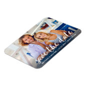 Moderne Verlobung Save the Date Foto Paar Magnet (Linke Seite)