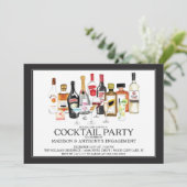 Moderne Verlobungs-Cocktail-Party Einladung (Stehend Vorderseite)