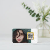 Moderne Vernetzung von Social Media QR-Foto Visitenkarte (Stehend Vorderseite)