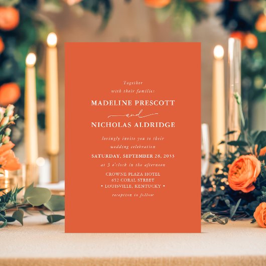 Moderne Verona Sunset Einfaches Foto Hochzeit Einladung