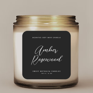 Moderne Verpackung mit schwarzen Kerzen Quadratischer Aufkleber