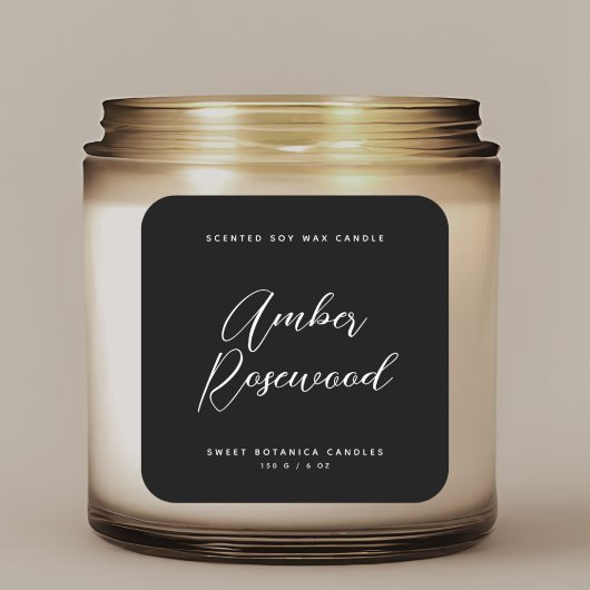 Moderne Verpackung mit schwarzen Kerzen Quadratischer Aufkleber