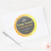 Moderne Verpackungs-Etiketten für Body Butter Oran Runder Aufkleber (Umschlag)