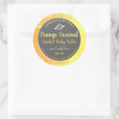 Moderne Verpackungs-Etiketten für Body Butter Oran Runder Aufkleber (Tasche)