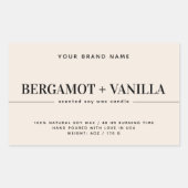 Moderne Verpackungsvorlage für die Kerzenkennzeich Rechteckiger Aufkleber (Vorderseite)