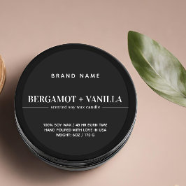 Moderne Verpackungsvorlage für die Kerzenkennzeich Runder Aufkleber