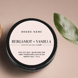 Moderne Verpackungsvorlage für die Kerzenkennzeich Runder Aufkleber