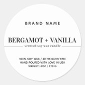 Moderne Verpackungsvorlage für die Kerzenkennzeich Runder Aufkleber (Vorderseite)