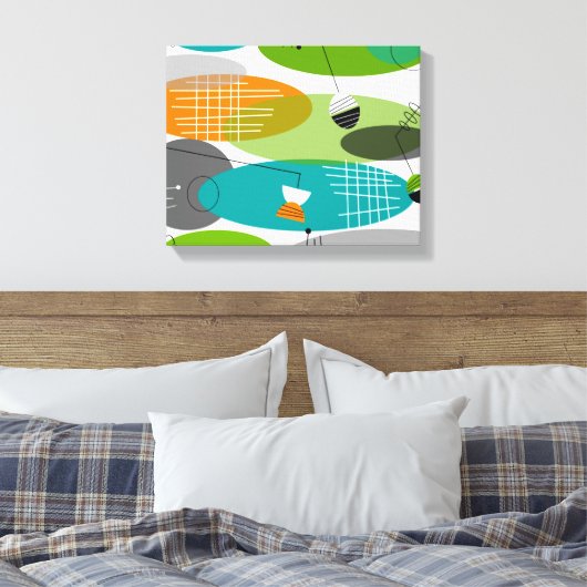 Moderne verschraubte Canvas Atomic III Leinwanddruck (Insitu (Schlafzimmer))