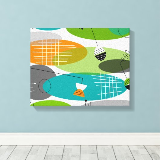 Moderne verschraubte Canvas Atomic III Leinwanddruck (Insitu (Holzboden))