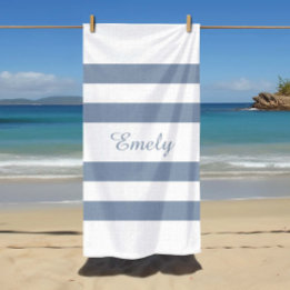 Moderne verstaubte blaue Streifen Strandtuch