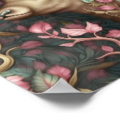 Moderne versteckte Hirsche im Wald Kunst Poster (Ecke)