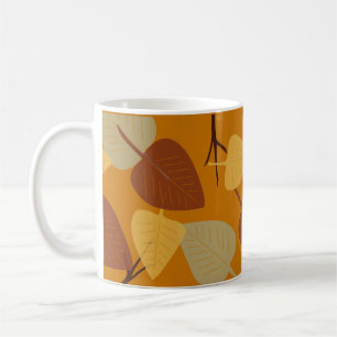 Moderne verstreute Blätter Herbstdarstellung Kaffeetasse