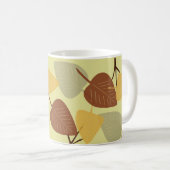 Moderne verstreute Blätter Herbstdarstellung Kaffeetasse (VorderseiteRechts)
