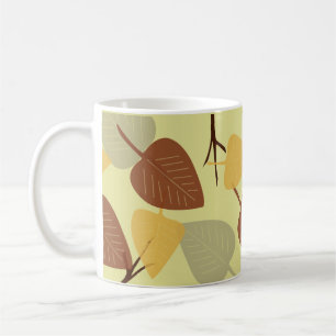 Moderne verstreute Blätter Herbstdarstellung Kaffeetasse