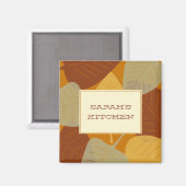 Moderne verstreute Blätter Herbstküche Magnet (Vorderseite/Rückseite)