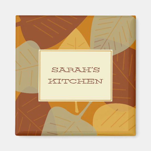 Moderne verstreute Blätter Herbstküche Magnet (Vorne)