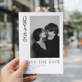 Moderne vertikale Datums-Editorial-Hochzeitsfoto Save The Date