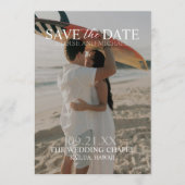 Moderne vertikale doppelseitige Foto-Save-the-Date Einladung (Vorderseite)