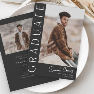 Moderne vertikale Foto-Abschlussfeier Einladung