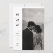 Moderne vertikale Foto-Save-the-Date-Karte Save The Date (Vorderseite)