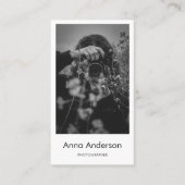 Moderne vertikale Fotografie QR Code Fotograf Visitenkarte (Vorderseite)