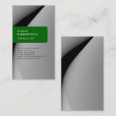 Moderne, vertikale, grüne, graue Visitenkarte (Vorne/Hinten)