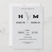 Moderne vertikale Hochzeitseinladung Einladung (Vorderseite)