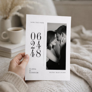 Moderne vertikale redaktionelle Hochzeitsfotografi Save The Date