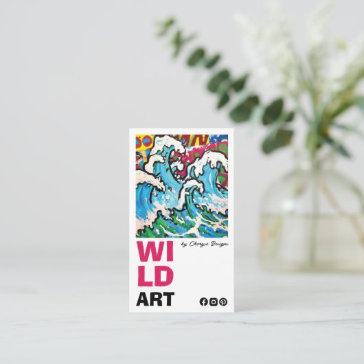 Moderne vertikale Visitenkarte (Stehend Vorderseite)