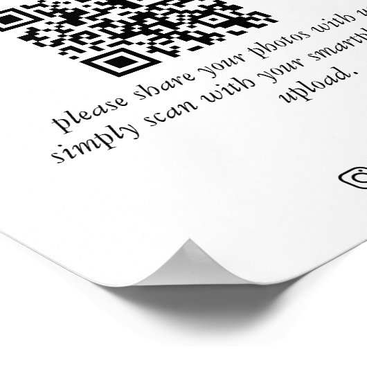 Moderne Verwendung der Liebe QR-Code weiß Poster (Ecke)