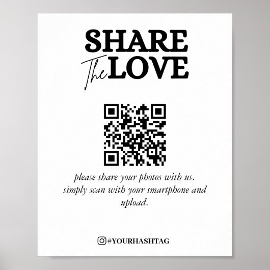 Moderne Verwendung der Liebe QR-Code weiß Poster (Vorne)