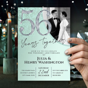 Moderne verzierte 56. Hochzeitstag-Feier Einladung