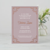 Moderne Verzierte Bilderrahmen Rosa Stilelemente Folieneinladung (Stehend vorne)