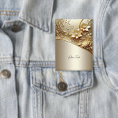 Moderne verzierte goldene Blumen mit Perlen Knopf Button (Insitu)