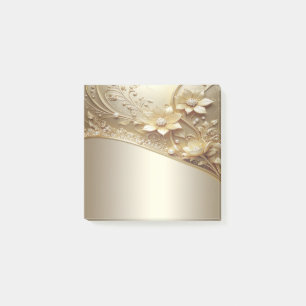Moderne verzierte goldene Blumen-Post-it-Notes Post-it Klebezettel