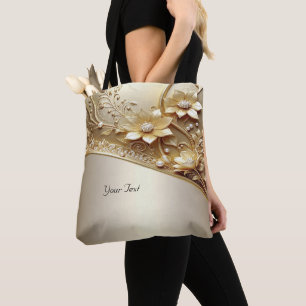 Moderne verzierte goldene Blumen-Tasche Tasche