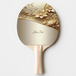 Moderne verzierte goldene Blumen-Tischtennisschläg Tischtennis Schläger