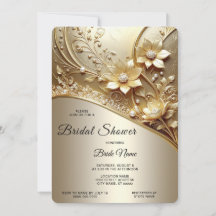 Moderne verzierte goldene Blumenelemente mit Perle